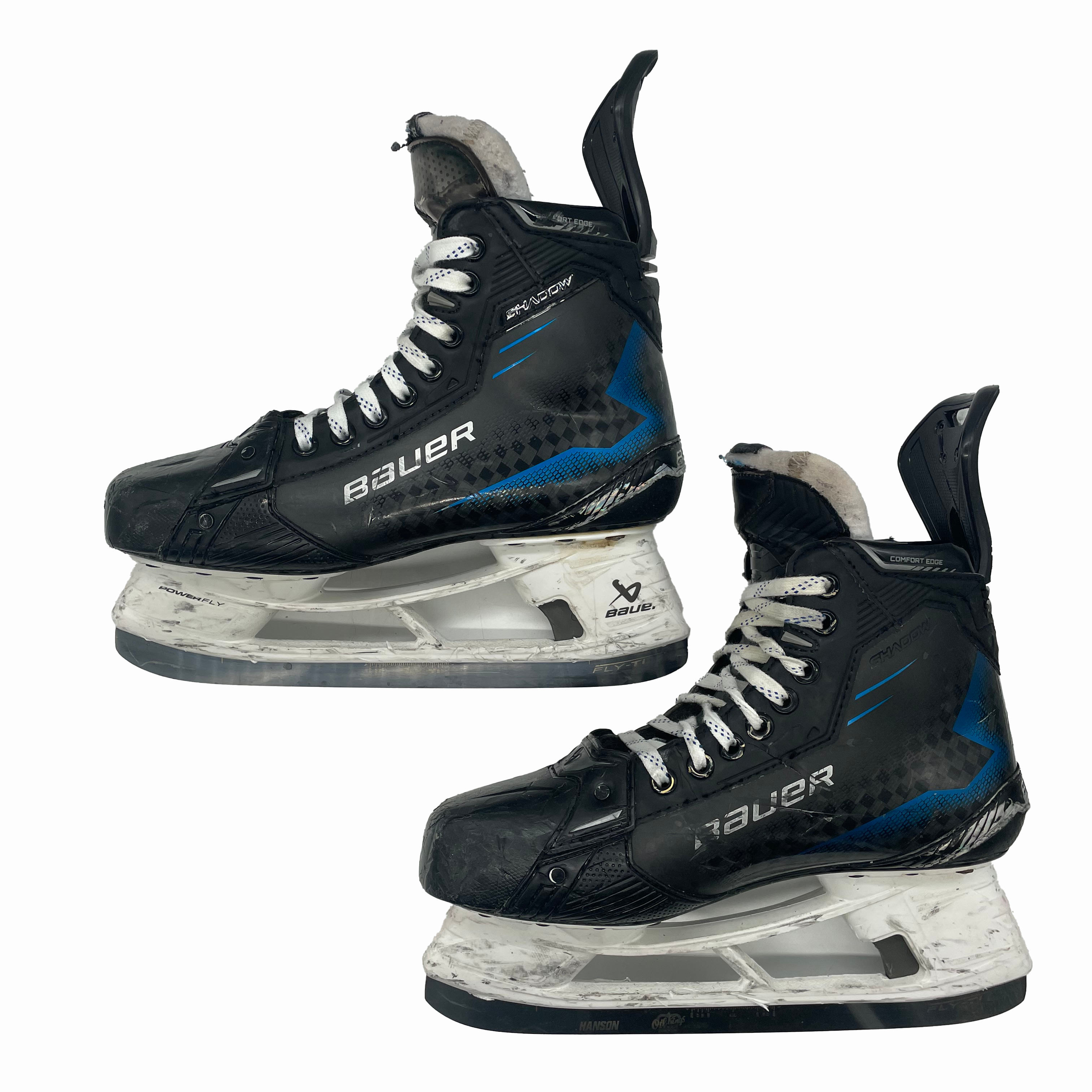 Bauer Supreme Shadow - Patins de hockey Pro Stock d'occasion - Taille 8.5E (Bleu)